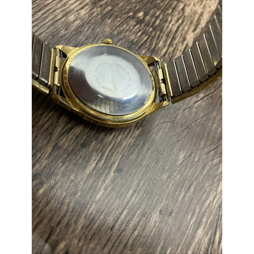 Vintage Timex Marlin Gold Mens Date Watch Mechanical Black Dial Parts and Repair